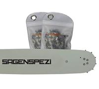 Set di spada Drive da 35 cm, con 2 catene a mezzo scalpello, 3/8", P 52TG, 1,3 mm, adatto per Bosch AKE 35-19 Pro