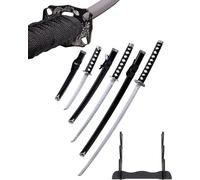 Set di spade - Spada Katana vera, Wakizashi, Tanto - Spada da samurai in acciaio - Spade da samurai come decorazione anime - Spada giapponese con supporto per spada - Spada Ninja