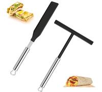 Set di spatola crepe - strumenti di crepe pancake | Spacciamento e spargoli non bastoncini | Strumenti di cottura in metallo per cucina | Supporto per la torta di pan