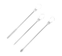Set di Spatola Spatola a Bordo per Nail Art 3 Pezzi Professionali - Strumenti di Miscelazione in Acciaio Inossidabile per Smalto, Glitter e Decorazioni Fai -da te, Rosso Rosa (Trasparente)