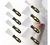 Set di spatole: 8 spatole in acciaio inox, set di spatole per gesso, spatola per pittore, spatola in acciaio inox con manico in plastica per carta da parati/cartongesso/gesso raschiatura