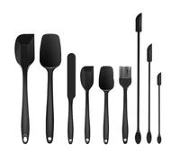 Set di spatole da forno in silicone 6/9 pezzi Spatole antiaderenti resistenti al calore Utensili cucina essenziali for la cottura(Black 9PCS)
