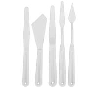 Set di spatole in plastica 5 pezzi Strumenti di spatola per pittura a olio durevoli di alta qualità per artisti Studio Home Colore bianco Maniglia ergonomica Facile da pulire e