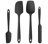 Set di spatole in silicone resistente al calore: U-Taste 315 ℃ Gomma siliconica flessibile ad alta temperatura Cucina Cottura Miscelazione Raschietto da forno Set di 4 (nero)