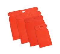 Set di spatole Japan, 4 pezzi, arancione, plastica, lunghezza delle lame 116, 98, 73, 48 mm, bordo a 45°, resistente agli acidi, resistente ai solventi, set di spatole per carrozzeria per riempire