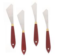 Set di Spatole per Pittura Artistica per Ragazzo Ragazza, 4 Pezzi | Acciaio Inossidabile e Legno, Forme Assortite, per Modellare e Mescolare la Tavolozza