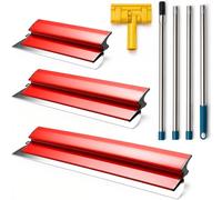 Set di spatole professionali per superfici, (250 mm + 400 mm + 600 mm), con manico telescopico da 160 cm, spatola in acciaio inox per cartongesso, pareti, soffitti, intonaco