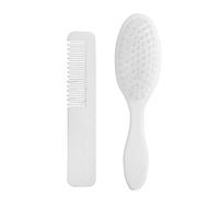 Set di spazzola e pettine per neonati e bambini, kit per la cura del cuoio capelluto e massaggio del cuoio capelluto, colore bianco