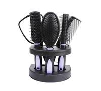 Set di spazzole a pettine da 5 pezzi con strumento for lo styling del cuscino d'aria supporto for capelli a specchio(PURPLE)