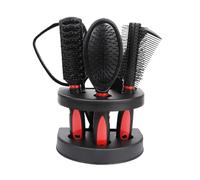 Set di spazzole a pettine da 5 pezzi con strumento for lo styling del cuscino d'aria supporto for capelli a specchio(Red)