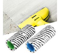 Set di spazzole a Rullo in Microfibra da 2 Pezzi, Rullo di Ricambio per spazzole per Pavimenti duri, Lavabili in Microfibra, Uso Asciutto e Bagnato per Karcher FC3 FC3D FC5 FC5D FC7(zebrato)