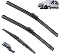 Set di spazzole e Bracci tergicristallo Posteriori Adatti per Peugeot Partner 2 2008-2017, 26 Pollici + 16 Pollici + 14 Pollici, Sostituzione del Gruppo tergicristallo.