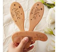 Set Di Spazzole E Pettini Per Neonati In Legno Personalizzati, Spazzola Per Capelli Con Incisione Personalizzata Con Nome Per Neonati, Regalo Per Baby Shower | Style A