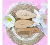 Set Di Spazzole For Capelli In Legno For Bambini Personalizzate Con Nome/testo/icona Incisa, Set Di Spazzola E Pettine Personalizzati For Bambini, Regali Premurosi For Baby Shower Di Bambini/bambine