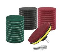Set di spazzole for trapano da 33 pezzi da 5 pollici: spugnette abrasive e kit for la pulizia della casa con supporto for platorello con gancio e anello
