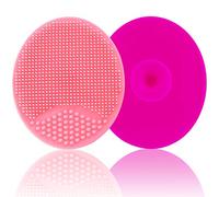 Set di spazzole in silicone per bambini, per massaggio ed esfoliazione della pelle, confezione da 2 pezzi, essenziali per pelle secca ed eczema (rosa rosso e rosa)