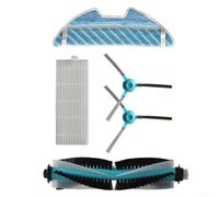 Set di spazzole laterali di ricambio e spazzola principale compatibile con aspirapolvere robot Conga 1290 1390 1490 1590 con filtro HEPA e Clea