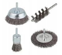 WOLFCRAFT - SET DI 4 SPAZZOLE CON FILO D'ACCIAIO 2133000