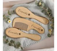 Set Di Spazzole Per Bambini Personalizzato, Spazzola/pettine In Legno Personalizzato, Icone E Caratteri Opzionali, Regalo Per Neonato