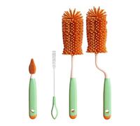 Set di spazzole per biberon con testine flessibili in silicone e capezzolo, accessori per l'alimentazione del neonato, accessori per la pulizia degli accessori per la pulizia