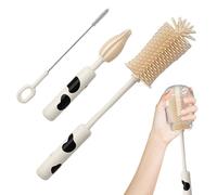 Set di spazzole per biberon - detergente decorativo e funzionale per biberon, pennello morbido con setole | Set di pulizia completo con strumenti per capezzoli e paglia, supporto base compatto