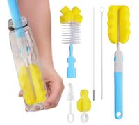 Set di spazzole per bottiglie d'acqua | 6X set di spazzole per bottiglie d'acqua e detergente per paglia | Spazzola per pulire le bottiglie multiuso, spazzola per il lavaggio delle tazze di bo