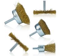 Set di spazzole per cacciavite in filo di ottone, 5 pezzi, 6 mm