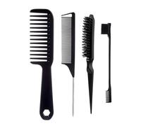 Set di spazzole per capelli 4cs per controllo dei bordi, pettine a coda con setole districanti per capelli a denti larghi per viaggi a casa coda con sonaglio