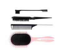 Set di spazzole per capelli con controllo dei bordi, pettine a coda a racciglio, setole, districante, pagaia, set di strumenti per lo styling della casa