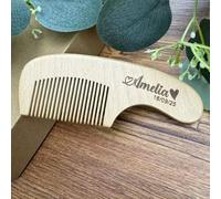 Set Di Spazzole Per Capelli Per Bambini Inciso Personalizzato, Regalo Per Baby Shower, Pettine Per Capelli In Legno, Set Per Toelettatura Con Nome Neonato Personalizzata(Comb A)