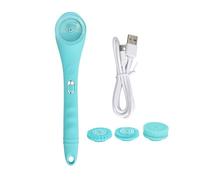 Set di Spazzole per Doccia Elettriche con Manico Lungo con 3 Teste, per la Pulizia del Corpo Impermeabile, Rimuove la Pelle Morta (Blu