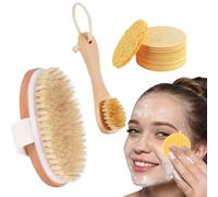 Set di spazzole per doccia, spazzole per il viso per la pulizia | Purificatore per il corpo multiuso in sisal | Spazzola per la pulizia del corpo, set di spazzole per la pulizia della pelle