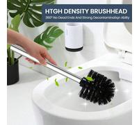 Set di spazzole per il bagno B, in acciaio inossidabile, pulizia delle spazzole del bagno con setole rigide e durevoli per lo spazio del water, bianco/nero 3 spazzole 2 aste [sostituibili-aggiornament