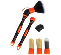 Set di Spazzole per la Cura dell'Auto con 15° Connettore Angolato per la Pulizia Interna ed Esterna di Auto Camion SUV Camper Bocchette di Ventilazione Cruscotto Ruote Sedili Maniglie Console Centrale