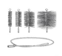 Set di spazzole per la pulizia dei tubi, spazzole in filo di acciaio inossidabile con manicotto per rimuovere la ruggine del camino, levigatura e lucidatura