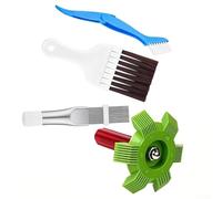 Set di spazzole per la pulizia del condizionatore d'aria, 4 pezzi, in acciaio inossidabile, strumento di riparazione per alette a bobina CA, pulizia evaporatore frigorifero, verde