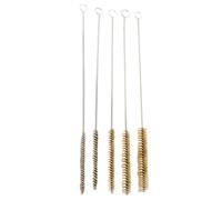 Set di spazzole per la pulizia del tubo in ottone da 5 pezzi, spazzola in filo di ottone per cilindro tubo lungo manico 6 15 mm