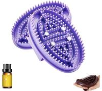 Set di spazzole per massaggio del corpo in silicone per rilassamento muscolare, setole a pressione meridiana con tabella di agopuntura, strumenti per la pulizia a secco per spa e casa (2 pezzi, viola)