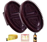 Set di spazzole per massaggio del corpo in silicone per rilassamento muscolare, setole a pressione meridiana con tabella di agopuntura, strumenti per la pulizia a secco per spa e casa (2 pezzi