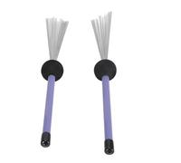 Set di Spazzole per Tamburi in Filo di Acciaio Ad Alto Tenore di Carbonio da 2 Pezzi, Set di Spazzole per Martello e Impugnatura Dal Design Retrattile (PURPLE)