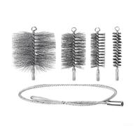 Set di spazzole per tubi del camino, con setole in filo di acciaio da 0,3 mm, diverse dimensioni, per la pulizia di routine di forni, camini, fumi, fuliggine, uso domestico e commerciale (C)