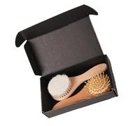 Set di spazzole portatili per bambini, morbide setole in lana, delicate sul cuoio capelluto, include pettine e spazzola da bagno, sicuro, facile da trasportare, regalo per bambini