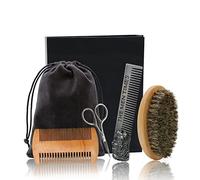 Set di spazzole professionali per barba e capelli, per la cura della criniera, forma ovale, in acciaio inox, con griglia