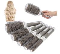 Set di Spazzole Rotonde da 5 Pezzi, Set di Strumenti per Parrucchieri con Pettine per Spazzola a Conduzione Termica per Arricciatura con Phon