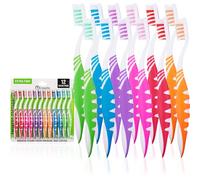 Set di spazzolini da denti extra resistenti per adulti o fumatori, kit di spazzolini da denti da viaggio, spazzola per protesi multicolori, testa grande, spazzolino da denti da viaggio manuale con