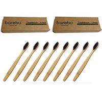 Set di spazzolini da denti in bambù biodegradabile senza BPA, confezione da 8 - setole con infuso di carbone rimuovono le micromacchie e sbiancano naturalmente i denti.