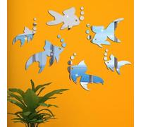 Set di specchi con struttura in acrilico per applicazioni di arte della parete del bagno con installazione adesiva (JM533)