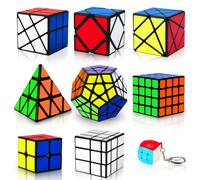 Set di Speed Cube Puzzle Cube 9 pezzi Cubi Magici Piramide Pyraminx + 2x2 + 3x3 + 4x4 + Megaminx + Specchio + Mini 3x3 + Skewb + Fenghuolun Puzzl