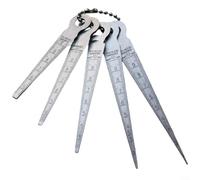 Set di spessimetri a cuneo in acciaio inox, 1-10 mm, risoluzione 0,1 mm, calibro conico per diametro interno, misurazione fori e spazio, kit di attrezzi portatile da 5 pezzi