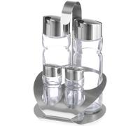 Set di spezie in acciaio inox, sale, pepe, olio d'oliva e aceto di vino - Hendi